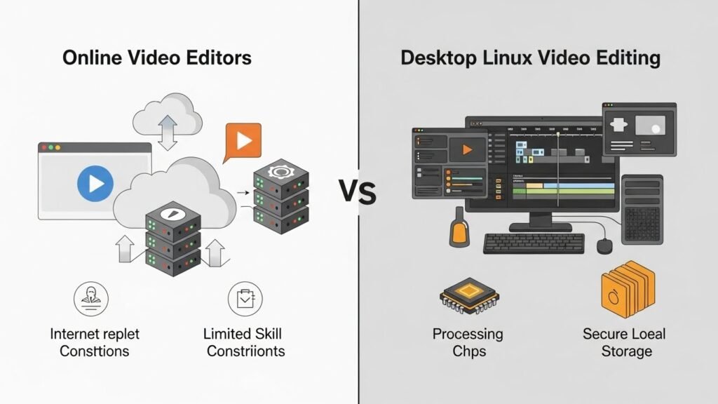 Online vs Desktop Video Editing Software on Linux
