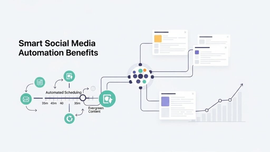 Social media management tools RecurPost dashboard showing scheduling and automation features